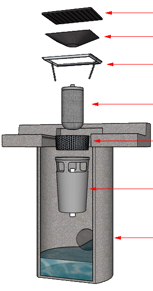 Catch Basin Insert Filter Exploded Drawing